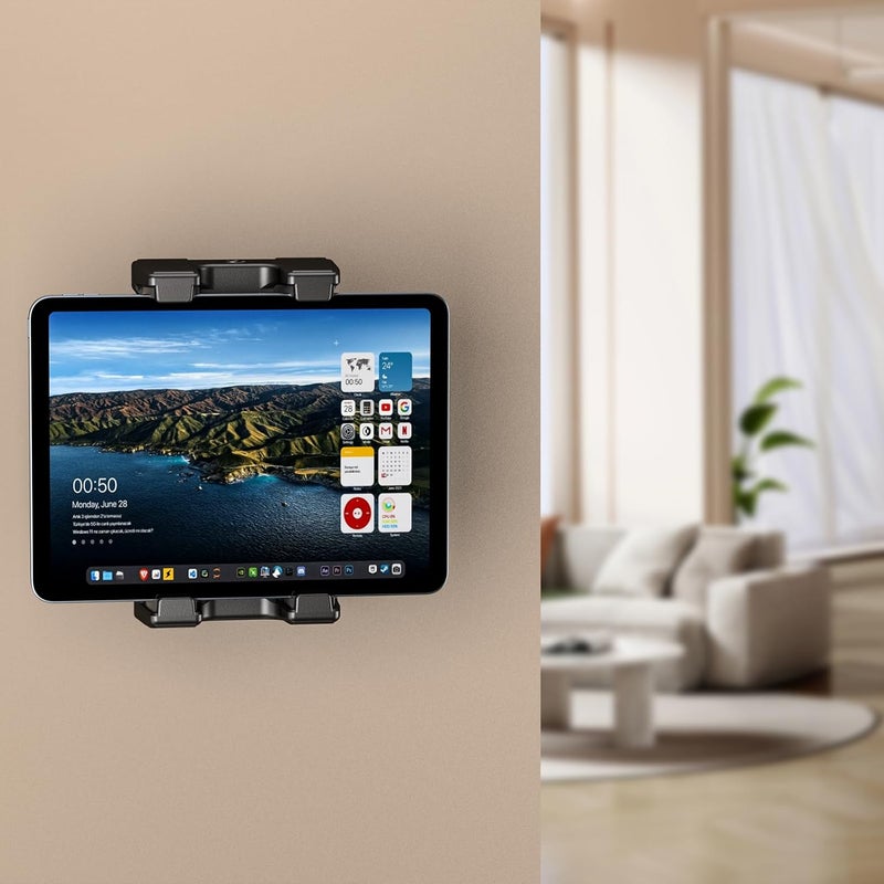 OHLPRO Universal Tablet Wall Mount Holder for 4.7-13 inch Tablet Smartphone eReader, 360° Adjustment Compatible with iPad, iPhone, Kindle Fire HD, Galaxy Tab, Switch, Drilled Screw Mounting - Image 2